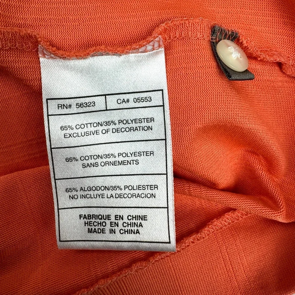 Nike Tiger Woods Collection Polo Men's Large Orange Performance Golf‎ Shirt